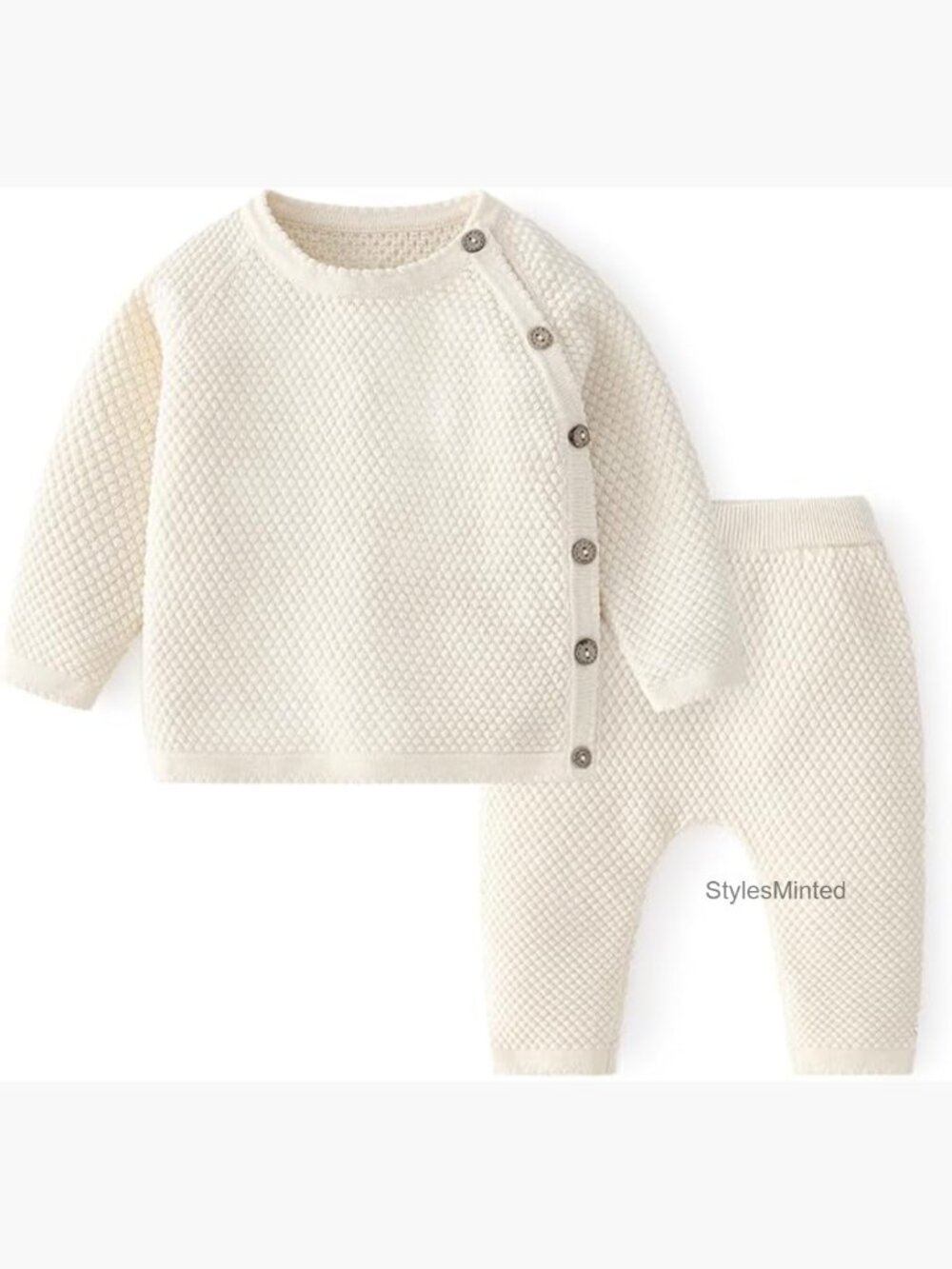 Unisex Infant Cotton Knit Sweater & Pants Set, Long Sleeve Baby Outfit